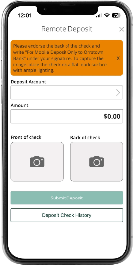 Orrstown Mobile Banking logon